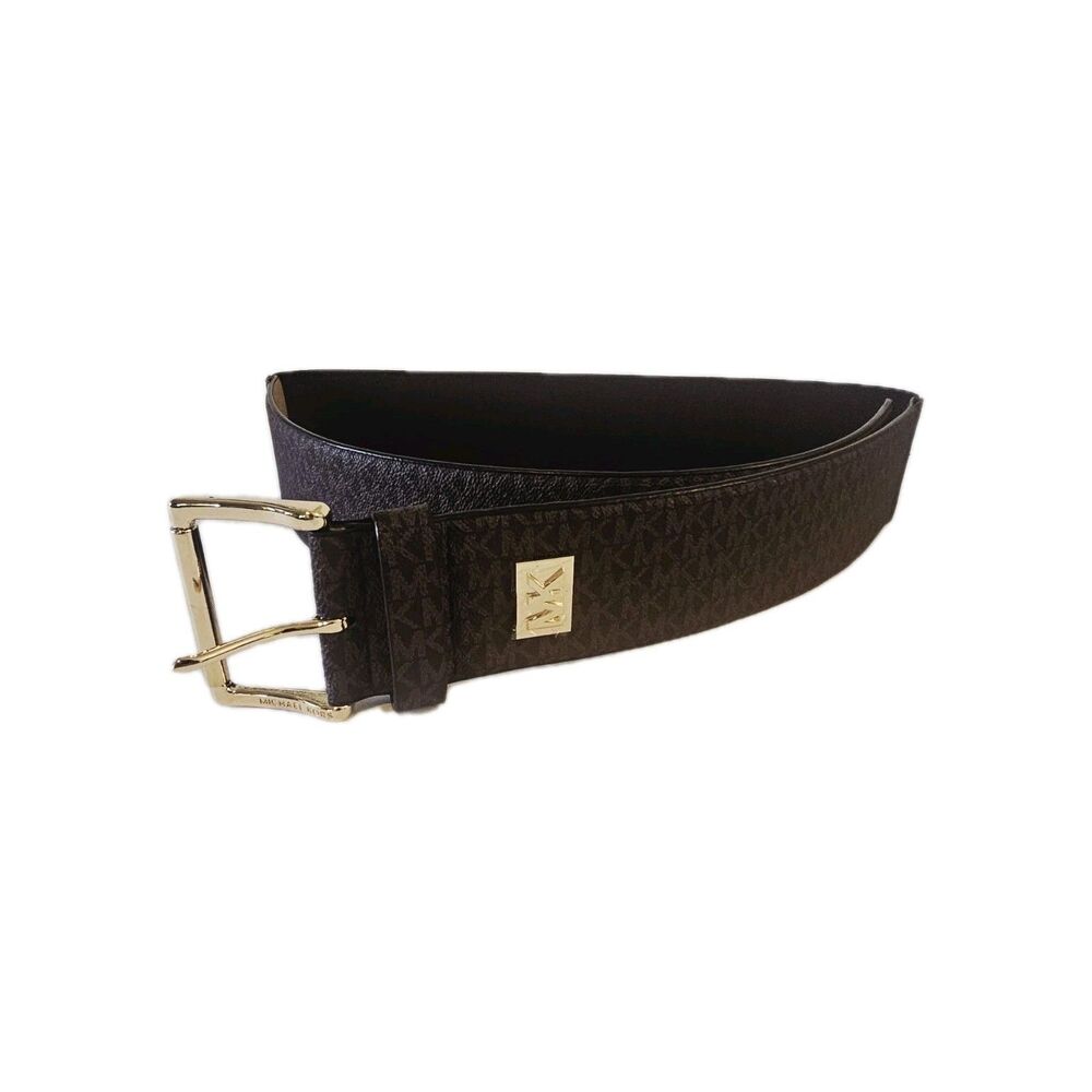 Michael Kors Brown Signature Logo Leather Belt Size S/M NWT